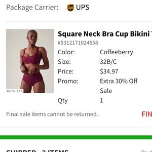 Athleta Bikini Top Size 32 B/C